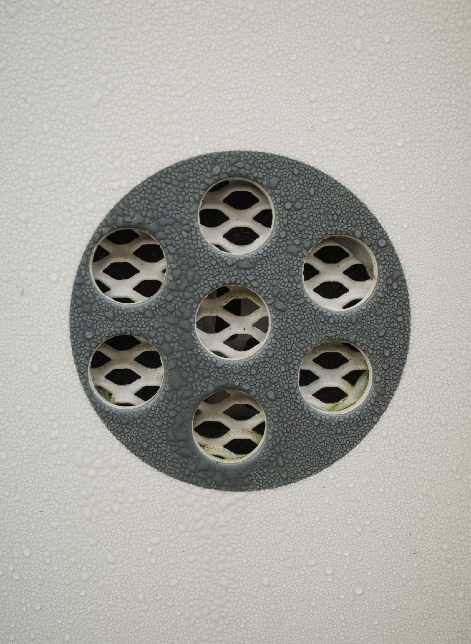 Close view of a sink drain